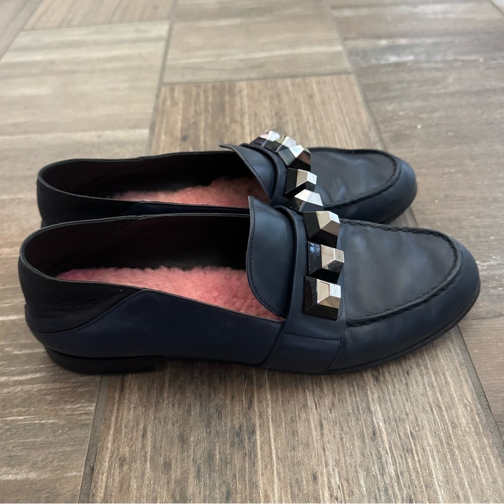 Fendi Leather Studded Loafers size 38.5 - Picture 4 of 10